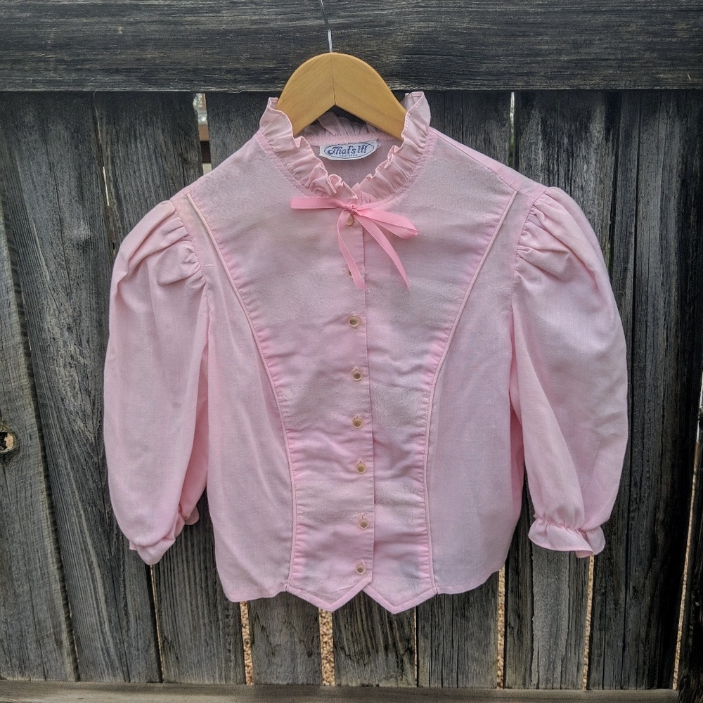 Vintage Pink Button Down Blouse